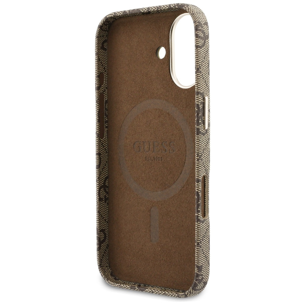 MagSafe tok Apple iPhone 17-hez, Guess, 4G Script Logo, Barna