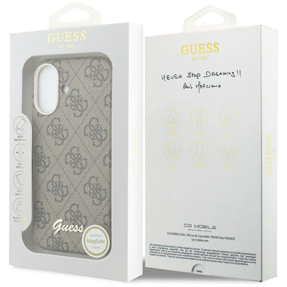 MagSafe tok Apple iPhone 17-hez, Guess, 4G Script Logo, Barna