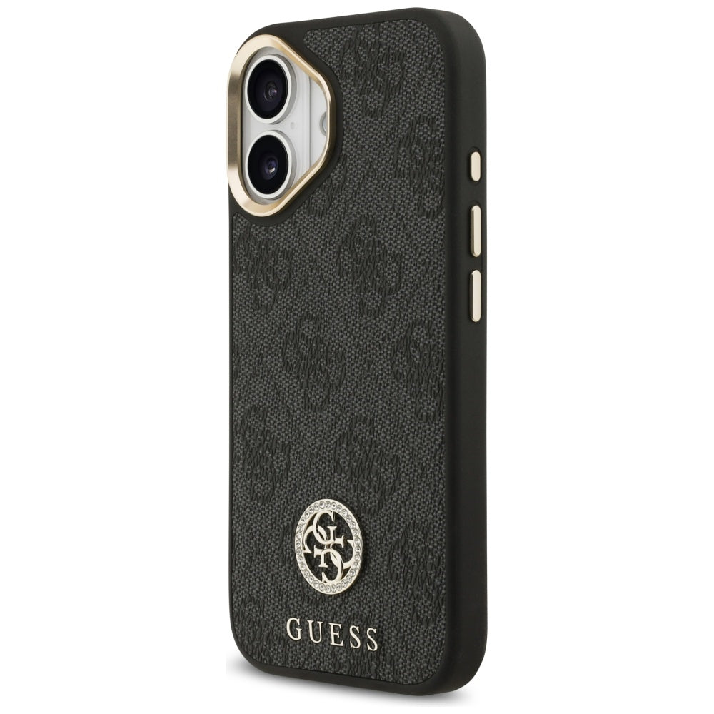 MagSafe tok Apple iPhone 17-hez, Guess, 4G Strass Logo nagy pánttal, Fekete