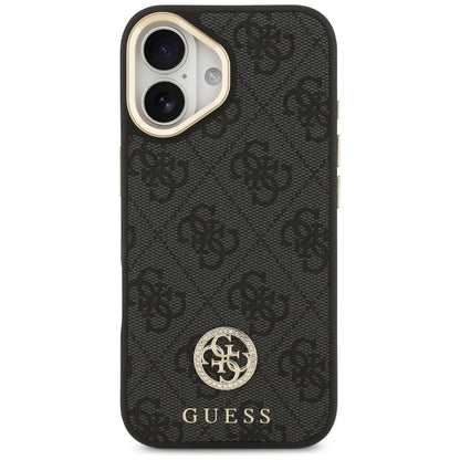 MagSafe tok Apple iPhone 17-hez, Guess, 4G Strass Logo nagy pánttal, Fekete