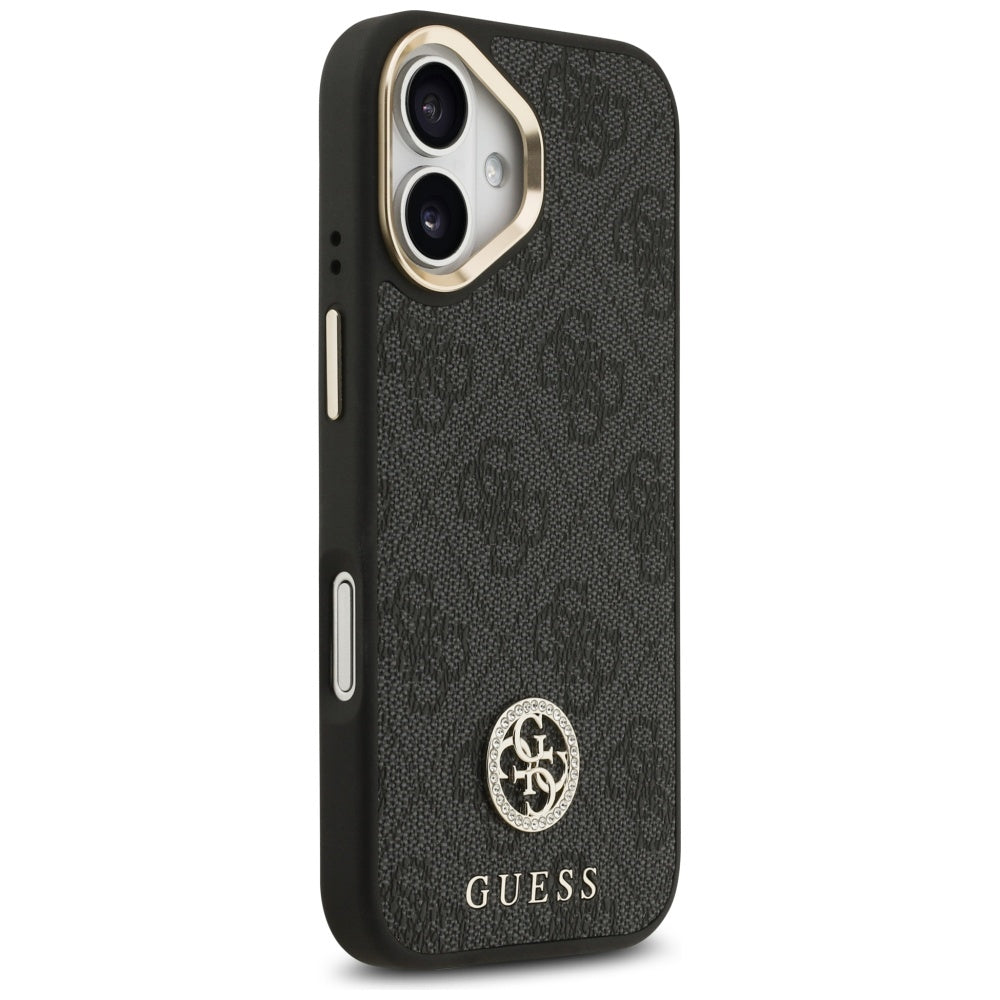 MagSafe tok Apple iPhone 17-hez, Guess, 4G Strass Logo nagy pánttal, Fekete