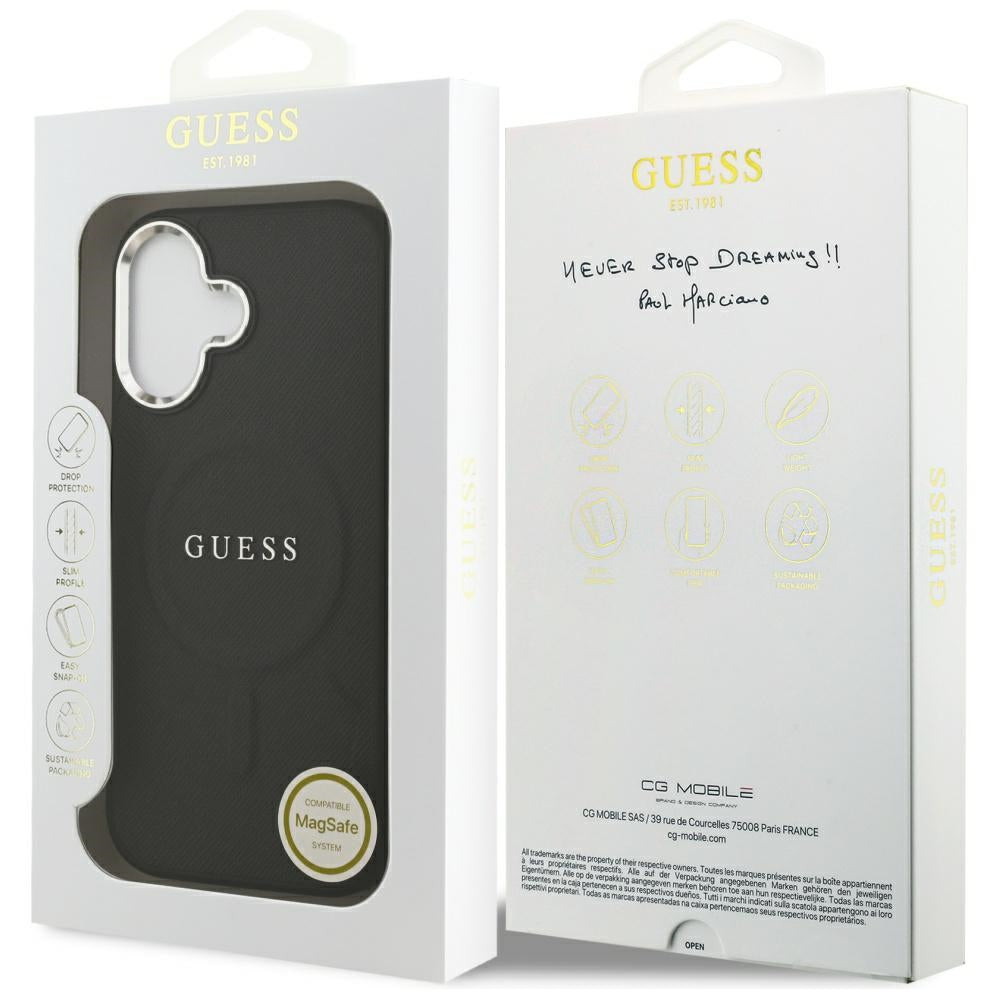 MagSafe tok Apple iPhone 17-hez, Guess, Classic Logo, Fekete