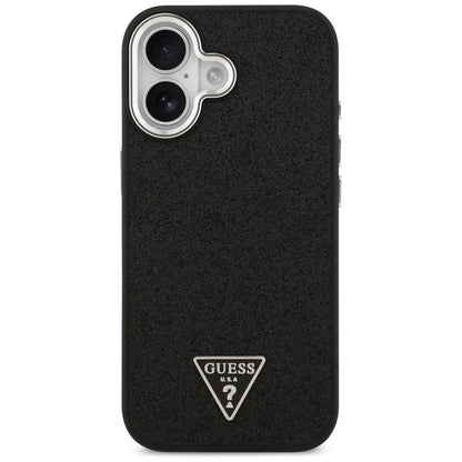 MagSafe Case for Apple iPhone 17, Guess, Glitter Triangle Logo, Black