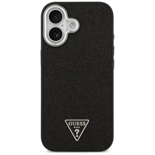 MagSafe tok Apple iPhone 17-hez, Guess, Glitter Triangle Logo, Fekete