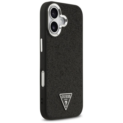 MagSafe Case for Apple iPhone 17, Guess, Glitter Triangle Logo, Black
