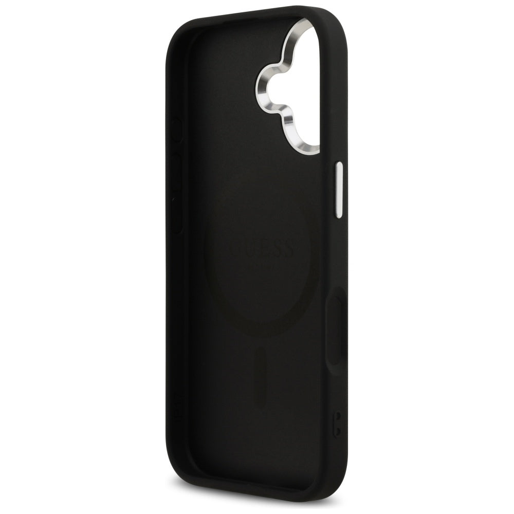 MagSafe Case for Apple iPhone 17, Guess, Glitter Triangle Logo, Black