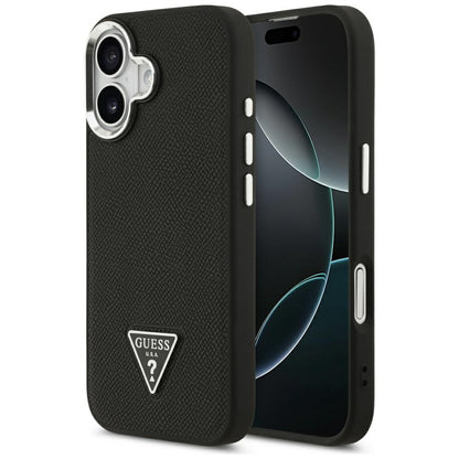 MagSafe tok Apple iPhone 17-hez, Guess, Grained Triangle Logo, Fekete