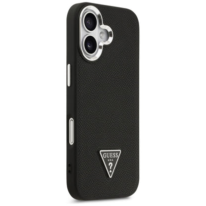 MagSafe tok Apple iPhone 17-hez, Guess, Grained Triangle Logo, Fekete