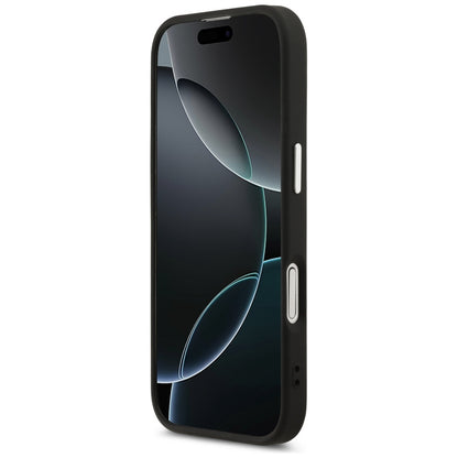 MagSafe tok Apple iPhone 17-hez, Guess, Grained Triangle Logo, Fekete