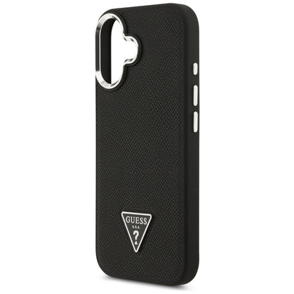 MagSafe tok Apple iPhone 17-hez, Guess, Grained Triangle Logo, Fekete