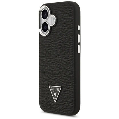 MagSafe tok Apple iPhone 17-hez, Guess, Grained Triangle Logo, Fekete
