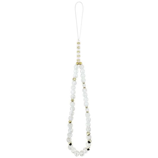 MagSafe tok Apple iPhone 17-hez, Guess, IML virágok gyöngyös pánttal, Fehér