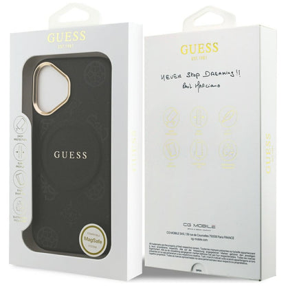 MagSafe tok Apple iPhone 17-hez, Guess, Peony Hot Stamp, Fekete