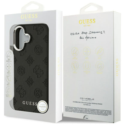 MagSafe tok Apple iPhone 17-hez, Guess, Peony Hot Stamp Script, Fekete