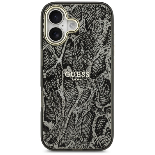 MagSafe tok Apple iPhone 17-hez, Guess, Python minta, Fekete