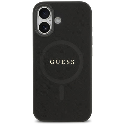 MagSafe Case for Apple iPhone 17, Guess, Saffiano Classic Logo, Black