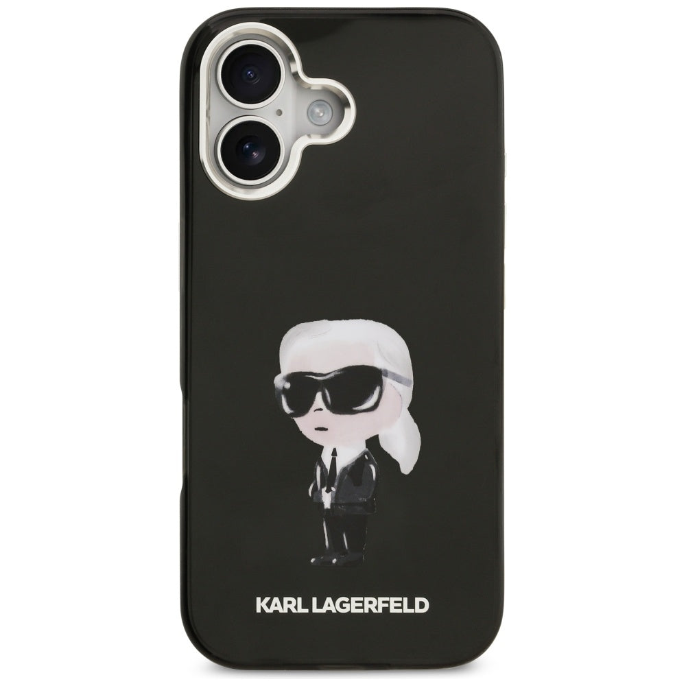 MagSafe tok Apple iPhone 17-hez, Karl Lagerfeld, IML Aquarelle Karl Ikonik, Fekete