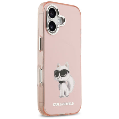 MagSafe tok Apple iPhone 17-hez, Karl Lagerfeld, IML Aquarelle Logo Choupette, Rózsaszín