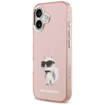 MagSafe tok Apple iPhone 17-hez, Karl Lagerfeld, IML Aquarelle Logo Choupette, Rózsaszín