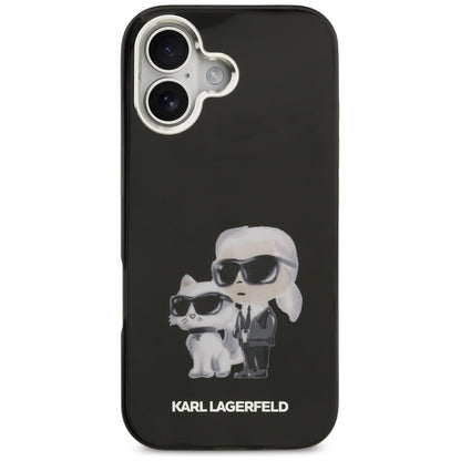 MagSafe tok Apple iPhone 17-hez, Karl Lagerfeld, IML Aquarelle Logo Karl & Choupette, Fekete