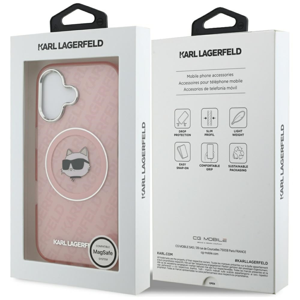 MagSafe tok Apple iPhone 17-hez, Karl Lagerfeld, IML Choupette`s Head, Rózsaszín