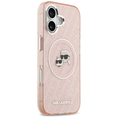 MagSafe tok Apple iPhone 17-hez, Karl Lagerfeld, IML Glitter Karl & Choupette`s Heads, Rózsaszín
