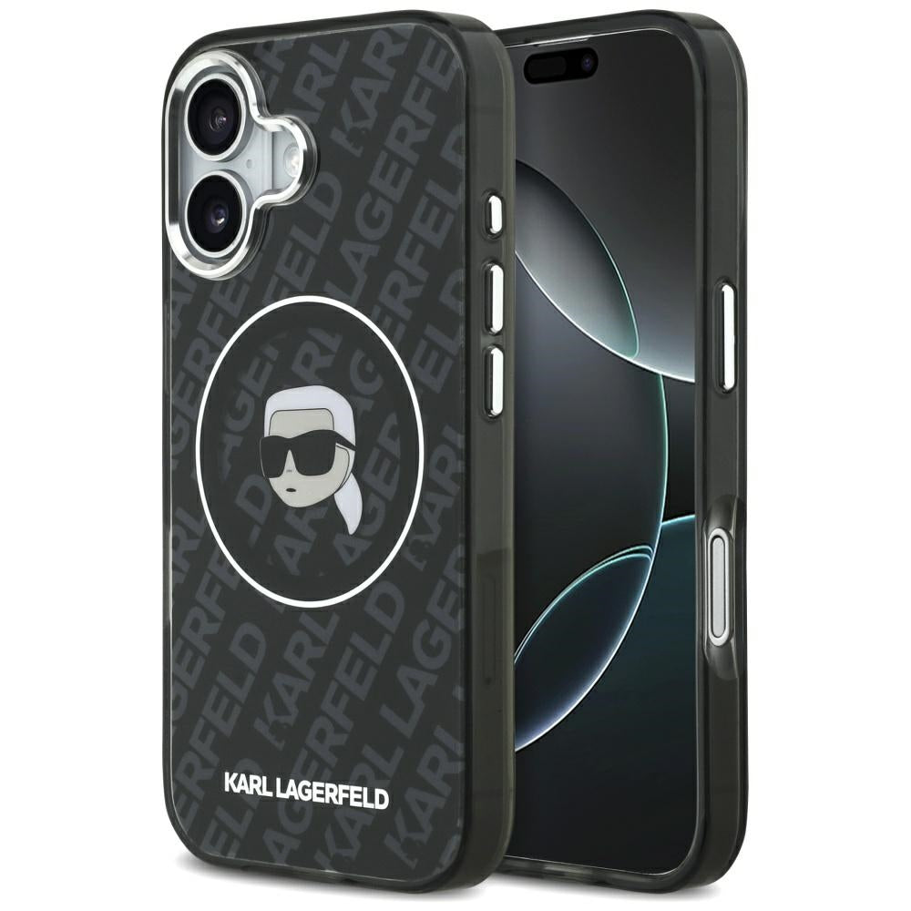 MagSafe tok Apple iPhone 17-hez, Karl Lagerfeld, IML Karl`s Head, Fekete