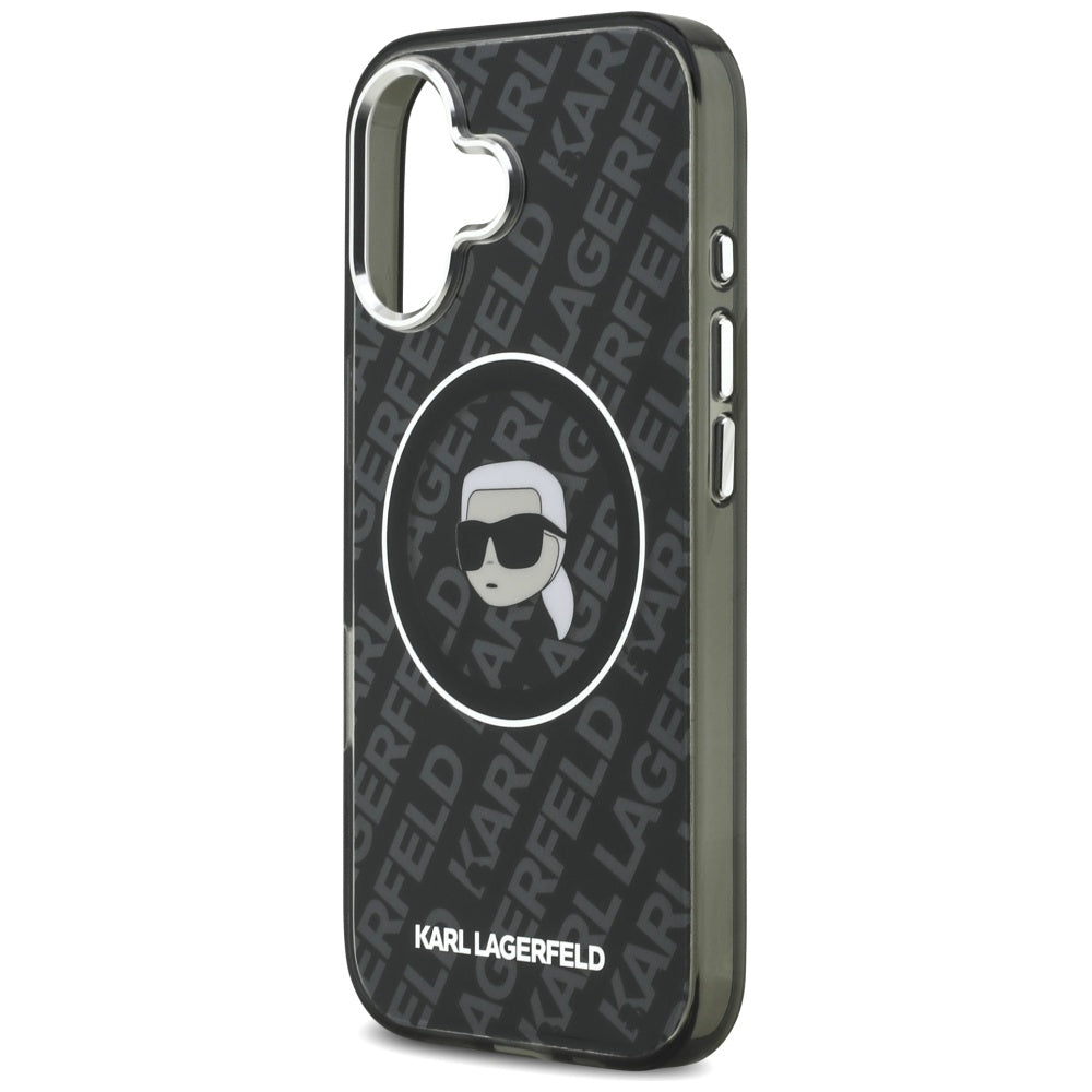 MagSafe tok Apple iPhone 17-hez, Karl Lagerfeld, IML Karl`s Head, Fekete