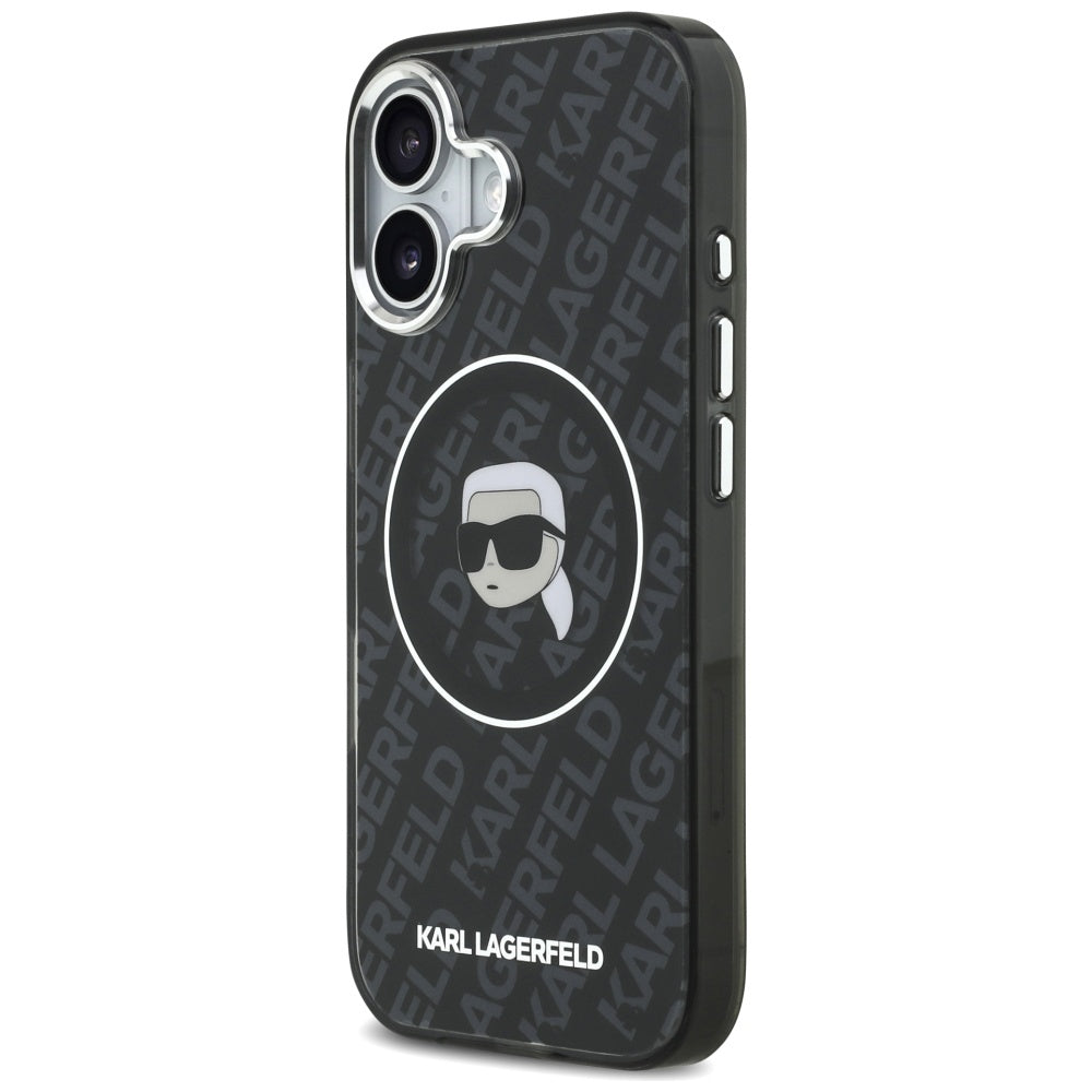 MagSafe tok Apple iPhone 17-hez, Karl Lagerfeld, IML Karl`s Head, Fekete