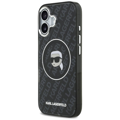 MagSafe tok Apple iPhone 17-hez, Karl Lagerfeld, IML Karl`s Head, Fekete