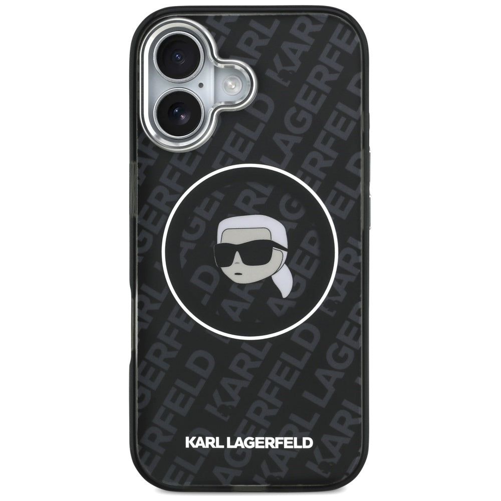 MagSafe tok Apple iPhone 17-hez, Karl Lagerfeld, IML Karl`s Head, Fekete