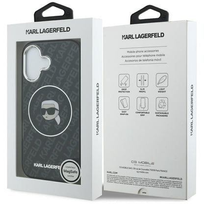 MagSafe tok Apple iPhone 17-hez, Karl Lagerfeld, IML Karl`s Head, Fekete