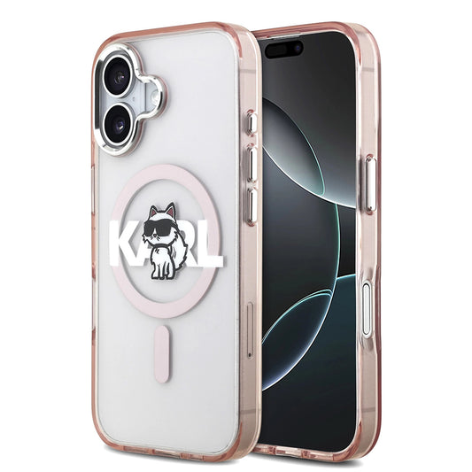 MagSafe tok Apple iPhone 17-hez, Karl Lagerfeld, IML Sketch Logo Choupette, Rózsaszín
