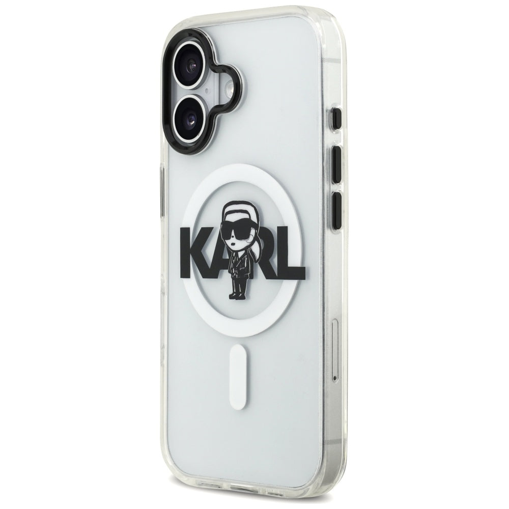 MagSafe tok Apple iPhone 17-hez, Karl Lagerfeld, IML Sketch Logo Karl, Átlátszó