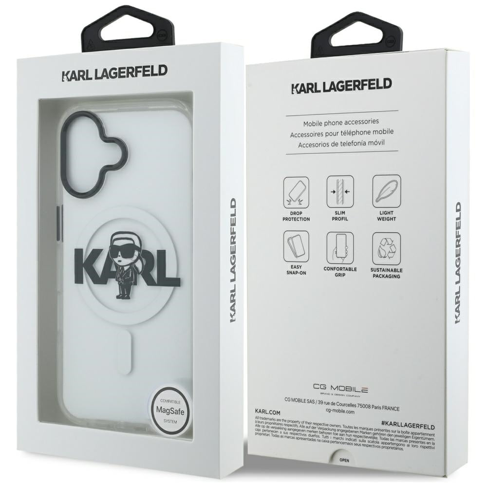 MagSafe tok Apple iPhone 17-hez, Karl Lagerfeld, IML Sketch Logo Karl, Átlátszó