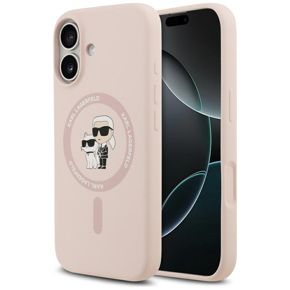 MagSafe tok Apple iPhone 17-hez, Karl Lagerfeld, Ring Karl & Choupette, Rózsaszín
