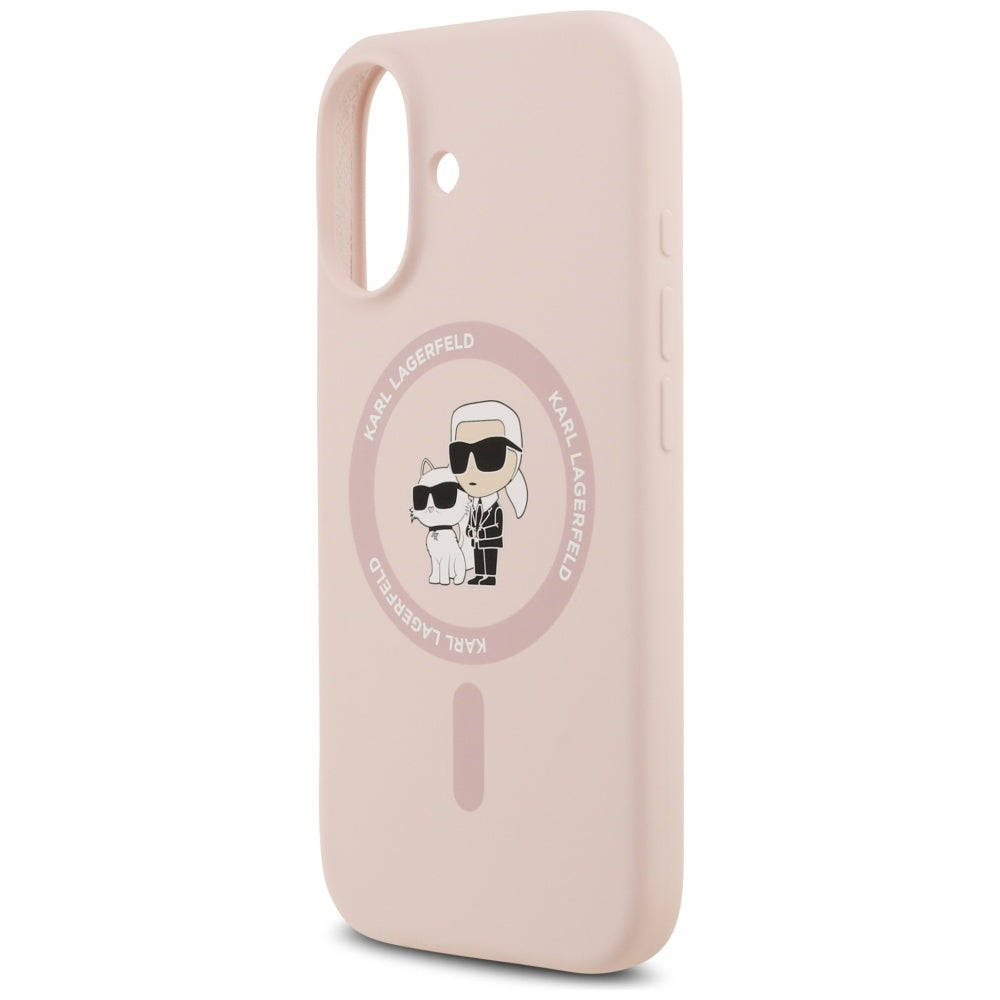 MagSafe tok Apple iPhone 17-hez, Karl Lagerfeld, Ring Karl & Choupette, Rózsaszín