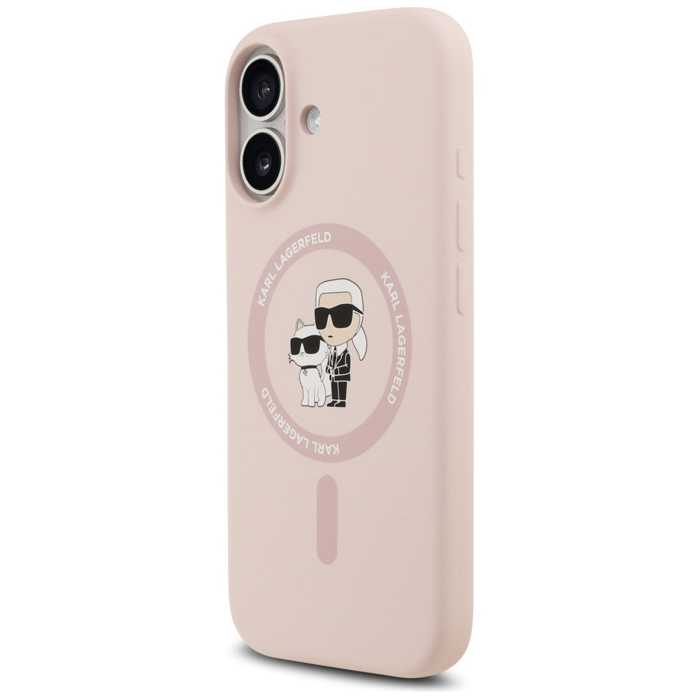 MagSafe tok Apple iPhone 17-hez, Karl Lagerfeld, Ring Karl & Choupette, Rózsaszín