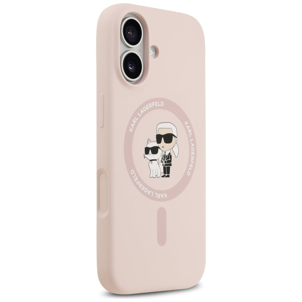 MagSafe tok Apple iPhone 17-hez, Karl Lagerfeld, Ring Karl & Choupette, Rózsaszín