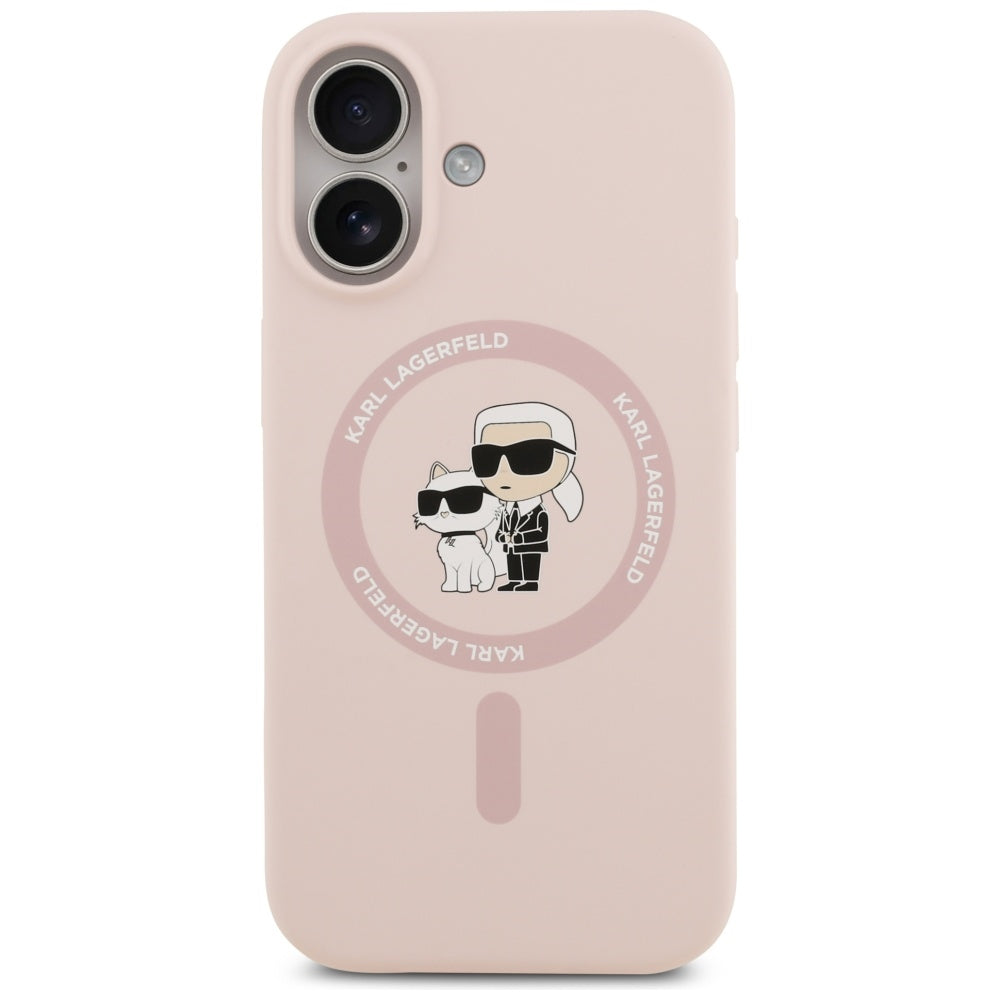 MagSafe tok Apple iPhone 17-hez, Karl Lagerfeld, Ring Karl & Choupette, Rózsaszín