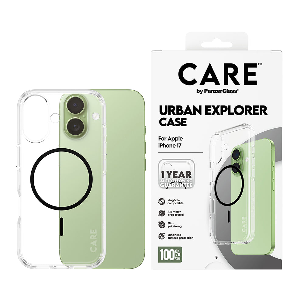 MagSafe tok Apple iPhone 17-hez, PanzerGlass, Care Urban Explorer, Átlátszó Fekete