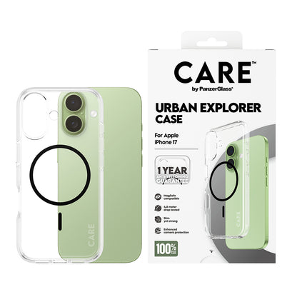 MagSafe tok Apple iPhone 17-hez, PanzerGlass, Care Urban Explorer, Átlátszó Fekete