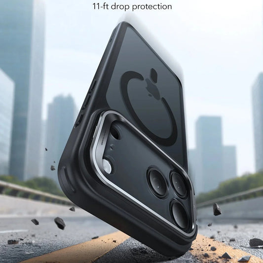 MagSafe tok Apple iPhone 17 Pro-hoz, ESR, Classic Hybrid Kickstand, Szatén Fekete