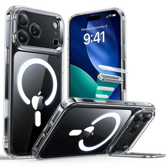MagSafe tok Apple iPhone 17 Pro-hoz, ESR, Classic Hybrid Kickstand, Átlátszó