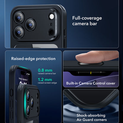 MagSafe tok Apple iPhone 17 Pro-hoz, ESR, Classic Hybrid, Átlátszó Fekete