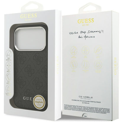 MagSafe tok Apple iPhone 17 Pro-hoz, Guess, 4G Classic Logo, Fekete