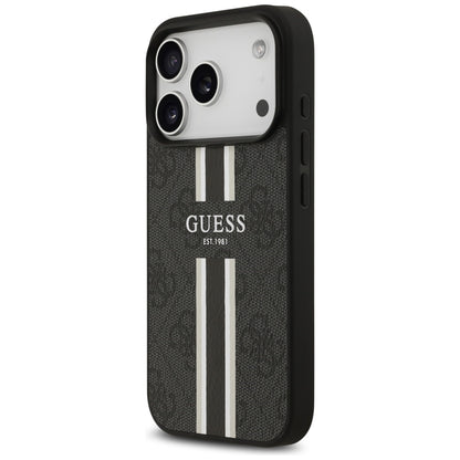 MagSafe Case for Apple iPhone 17 Pro, Guess, 4G Printed Stripes, Black