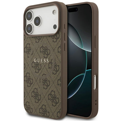 MagSafe tok Apple iPhone 17 Pro-hoz, Guess, 4G Ring Classic Logo, Barna