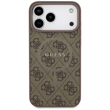 MagSafe tok Apple iPhone 17 Pro-hoz, Guess, 4G Ring Classic Logo, Barna