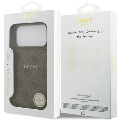 MagSafe tok Apple iPhone 17 Pro-hoz, Guess, 4G Ring Classic Logo, Barna